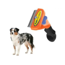 Фурминатор FURminator для вычесывания шерсти собак и кошек средний с кнопкой 6 см